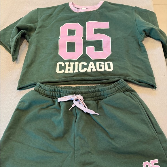 ☘️☘️ St Pats Sale Anthropologie Crop Top and Shorts Set Size Medium NWT - Picture 7 of 8